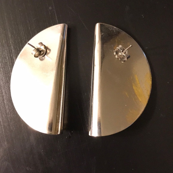 Unique Red and Yellow/Gold Enamel Stud Earrings - Picture 3 of 3